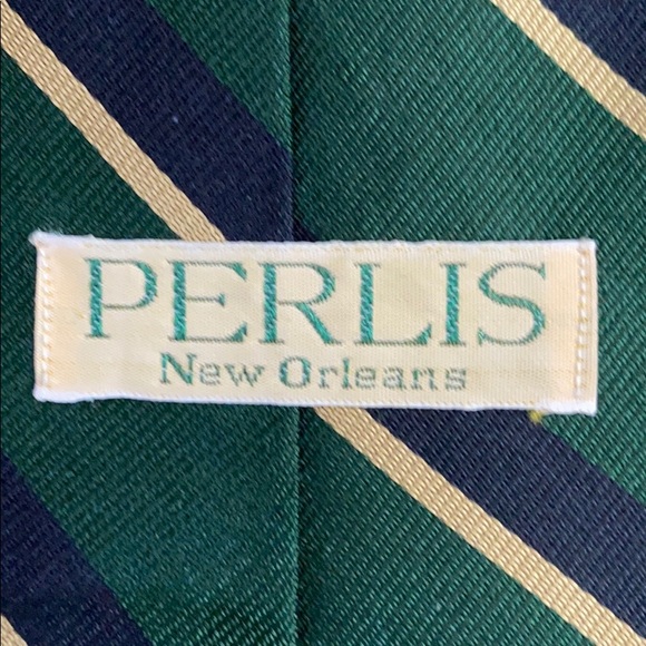 Perlis New Orleans striped 100% silk 58” tie - Picture 2 of 3